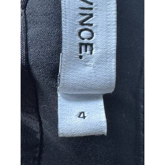 Vince Women’s Sz 4 Grey Tweed Boucle Button Jacket with Black Leather Trim - Picture 6 of 11